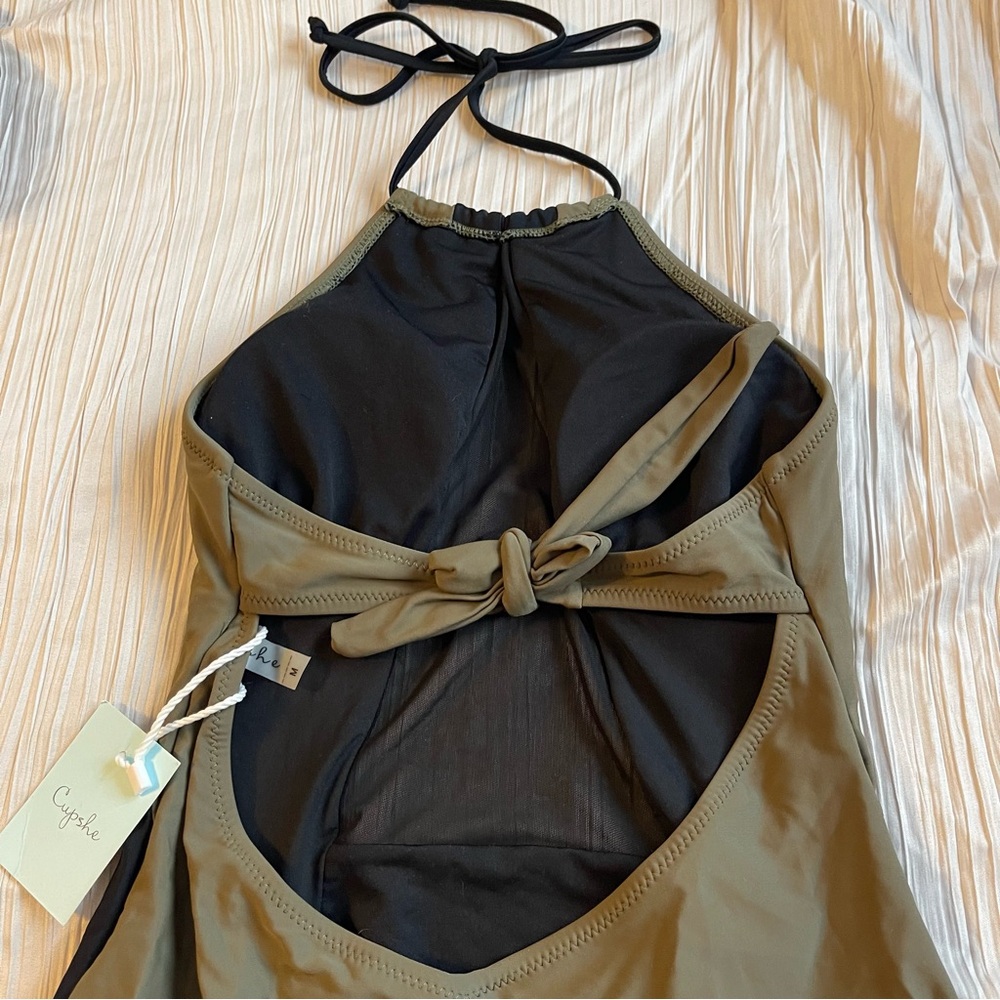Cupshe Olive Green and Black One-Piece Swimsuit - Picture 5 of 12